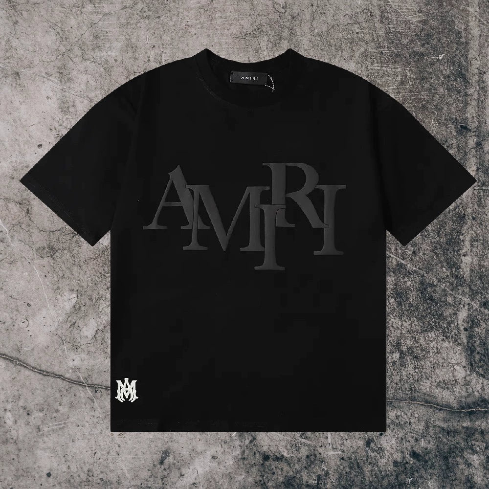 Amiri Niche Style Maychao T-shirt High Street Men and Women Couple Foam Retro Loose Print Trendy American Fashion Brand Short Sleeve