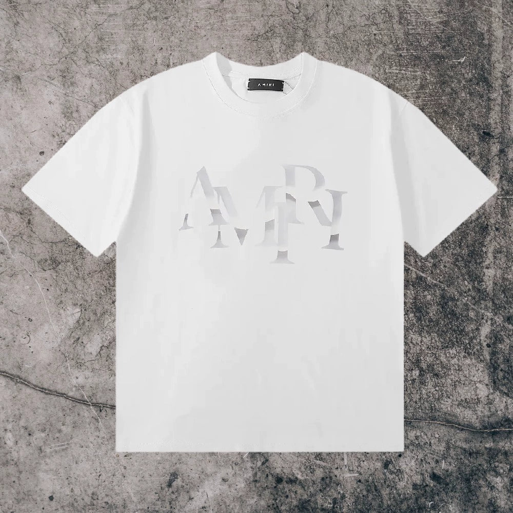 Amiri Niche Style Maychao T-shirt High Street Men and Women Couple Foam Retro Loose Print Trendy American Fashion Brand Short Sleeve
