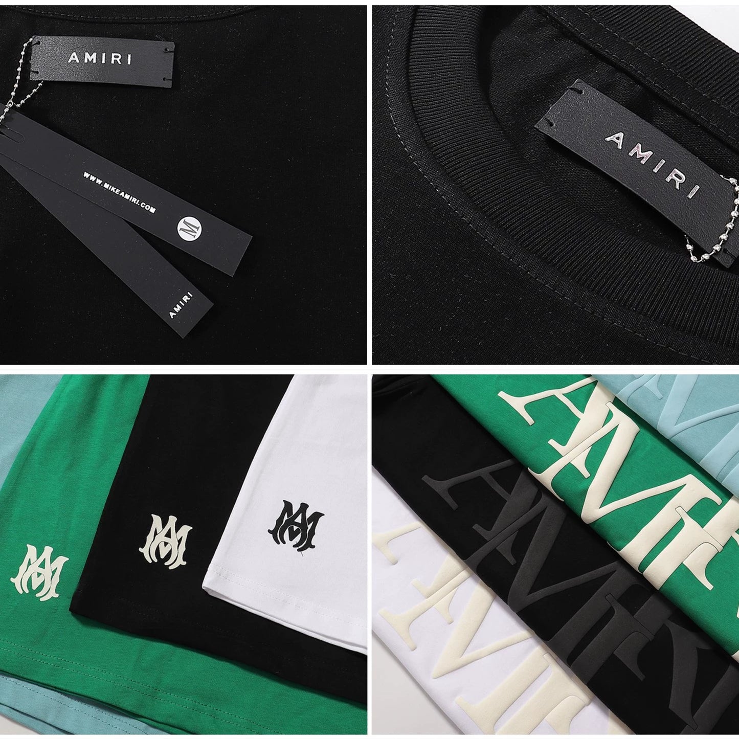 Amiri Niche Style Maychao T-shirt High Street Men and Women Couple Foam Retro Loose Print Trendy American Fashion Brand Short Sleeve
