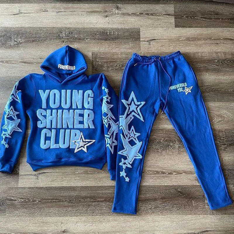 Young Shiner Club Hoodie Women Harajuku Long Sleeve Oversized Sweatshirt Hip Hop Loose Pocket Hooded Jacket Coat Streetwear Y2k clothes