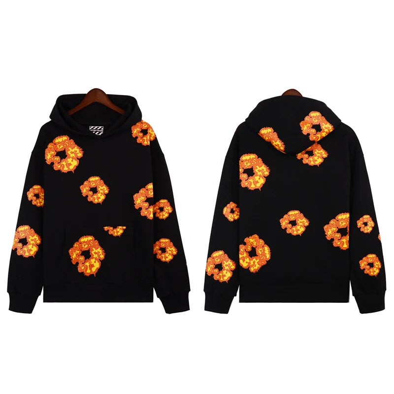 Denim Tears Offset Men Women Y2k Hoodies Retro Pullover Sweatshirt Streetwear Long Sleeeve Hip-hop Clothes Casual pants set