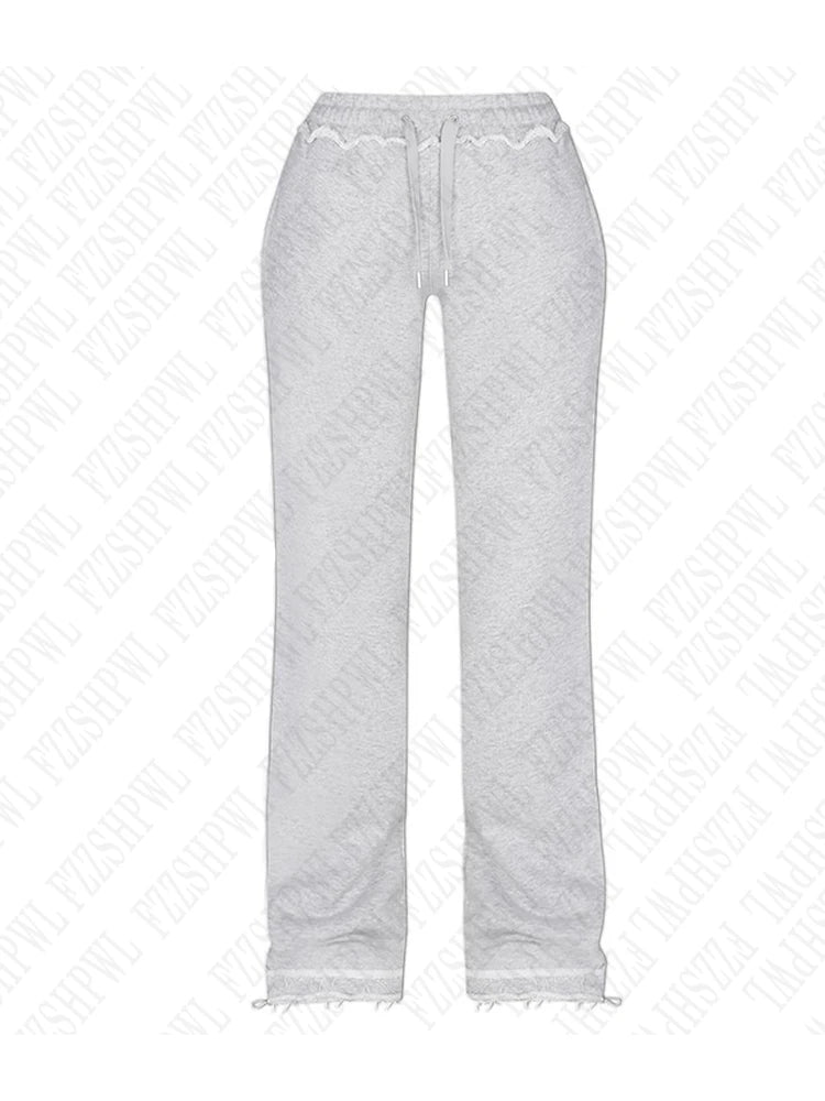 FZZSHPWL Aesthetic grey fall winter outfit punk casual retro burrs grunge streetwear emo girl fairy womens zipper jacket fashion trousers